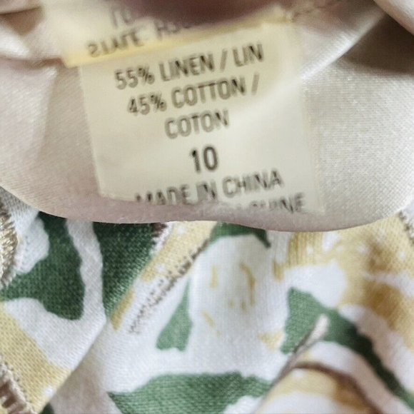 SIGNATURE SAKS FIFTH AVENUE Skirt Linen Blend Foliage Pleated Women's Size 10 - Picture 6 of 6